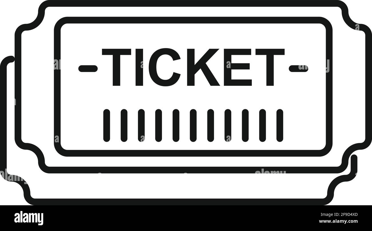 Payment bus ticket icon, outline style Stock Vector