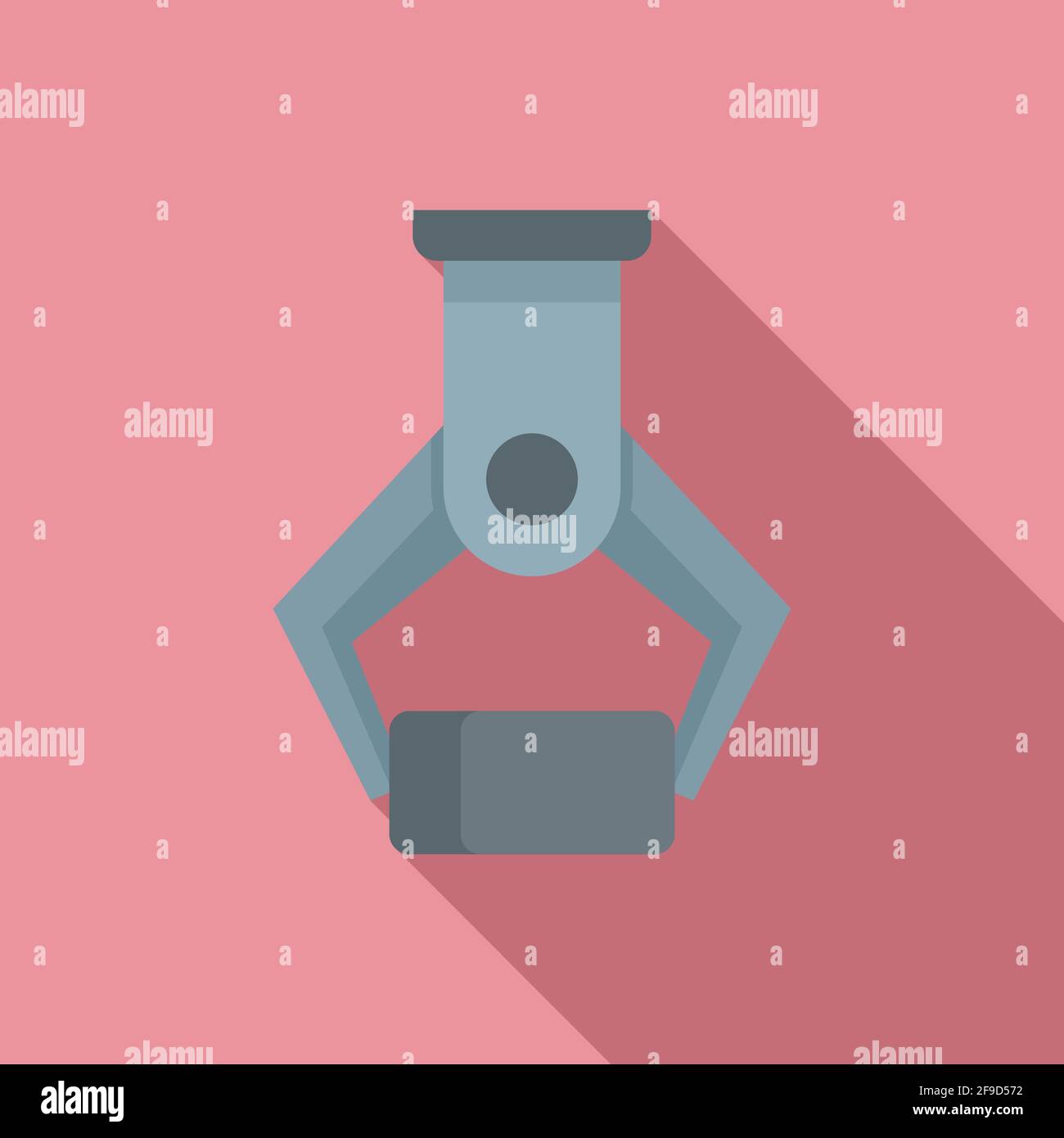 Metallurgy crane hook icon, flat style Stock Vector
