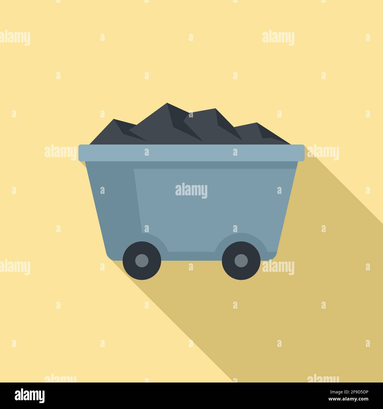 Wagon cart icon, flat style Stock Vector