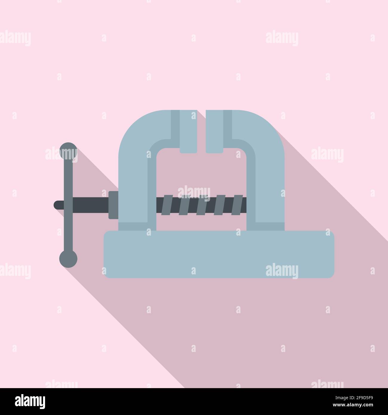 Metallurgy vice icon, flat style Stock Vector