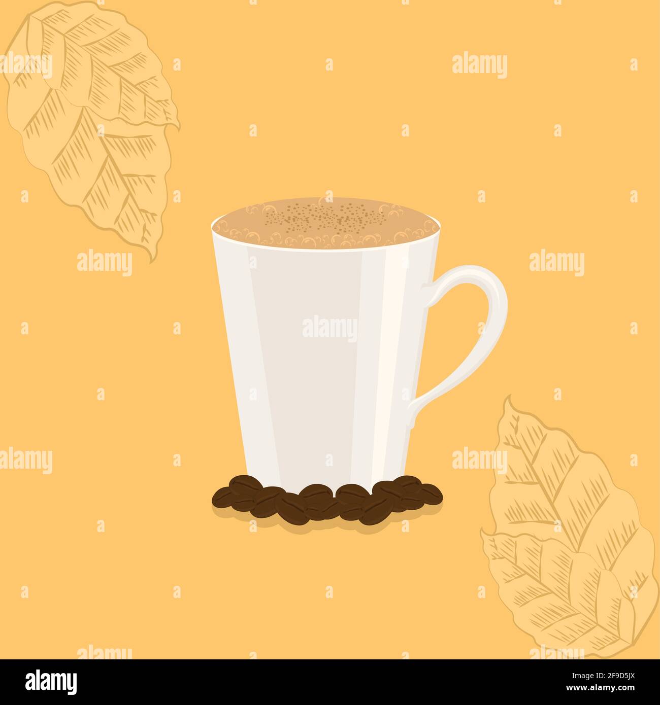 Isolated coffee cup with coffee beans - Vector illustration Stock ...