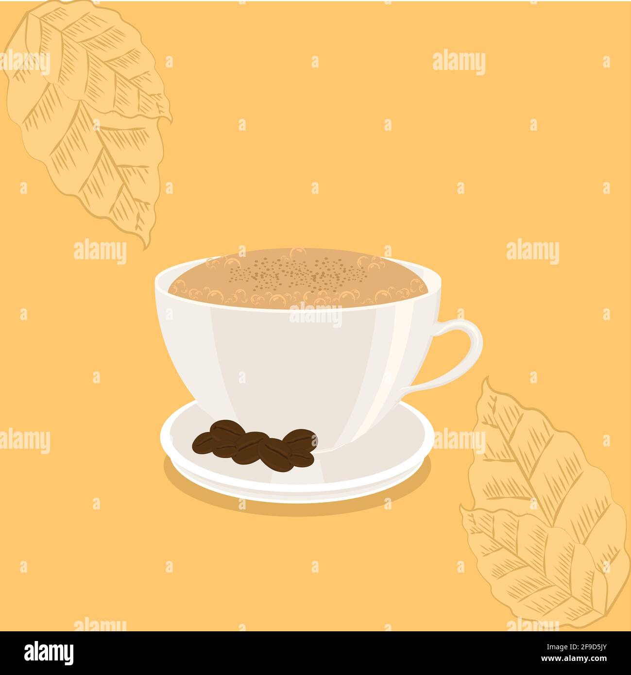 Isolated coffee cup with coffee beans - Vector illustration Stock ...