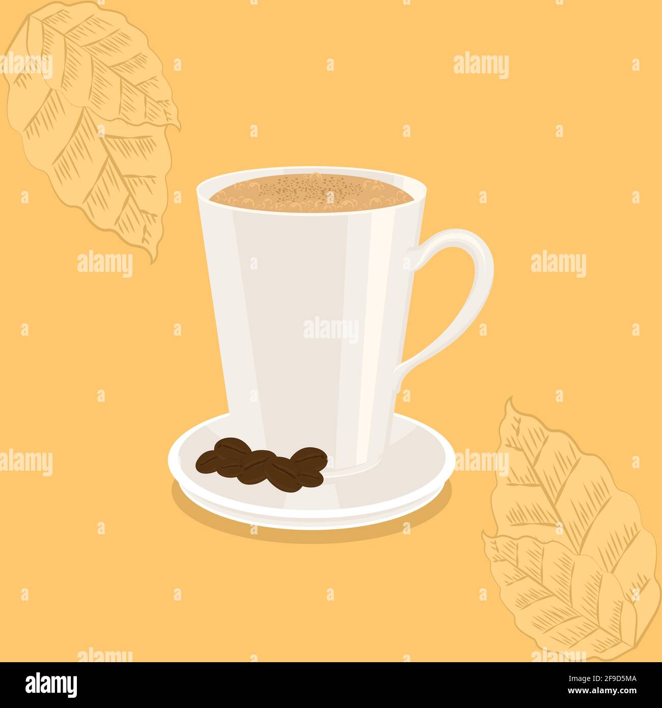 Isolated coffee cup with coffee beans - Vector illustration Stock ...