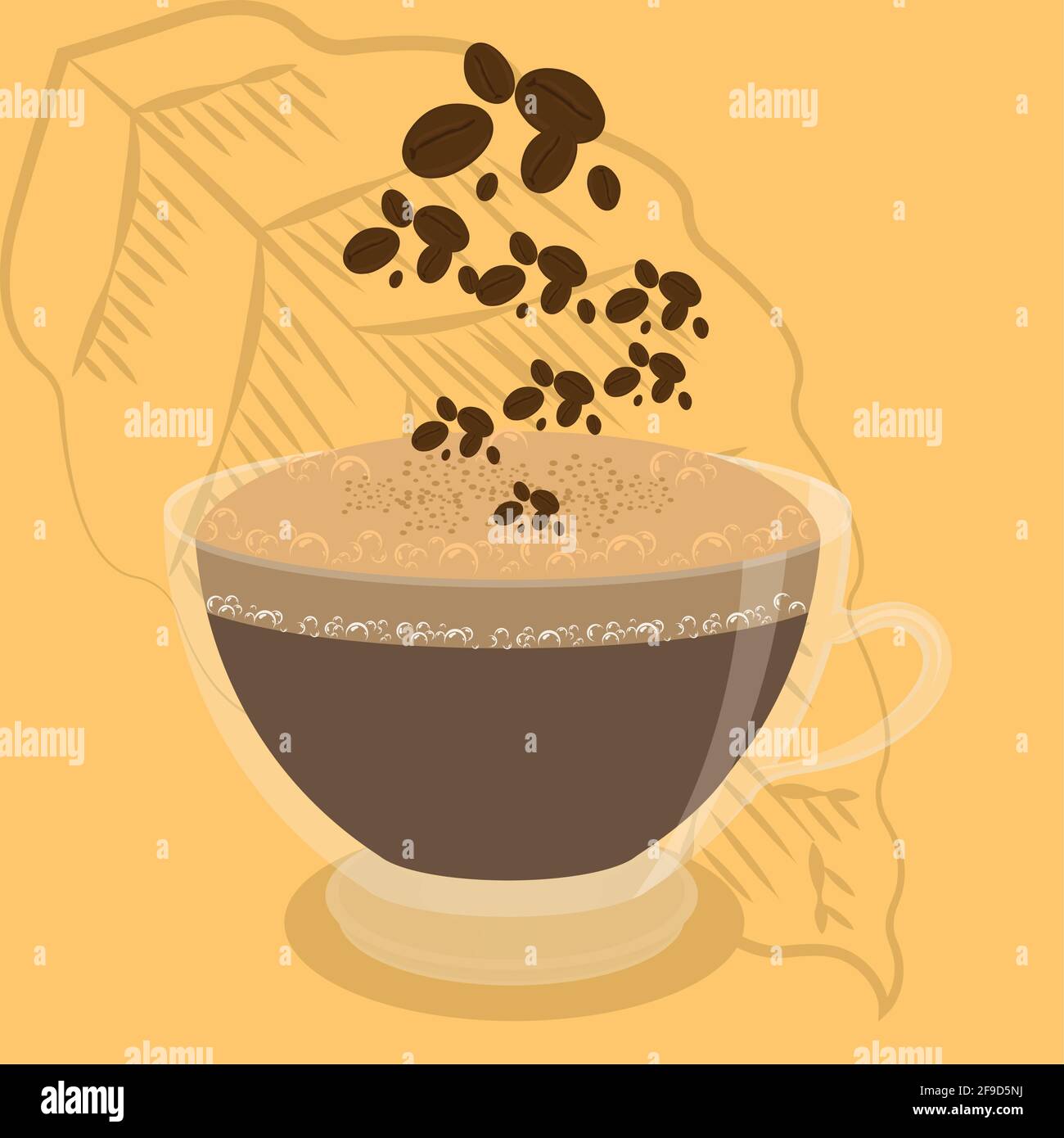 Isolated coffee cup with coffee beans - Vector illustration Stock ...