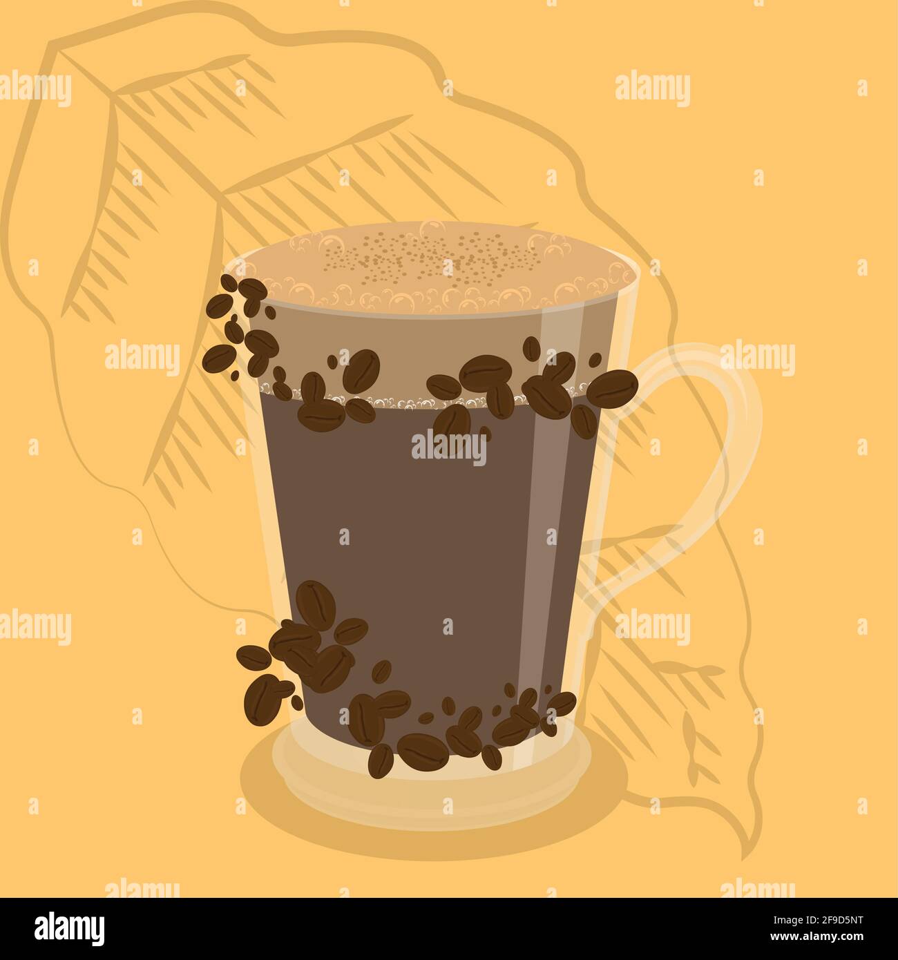 Isolated coffee cup with coffee beans - Vector illustration Stock ...