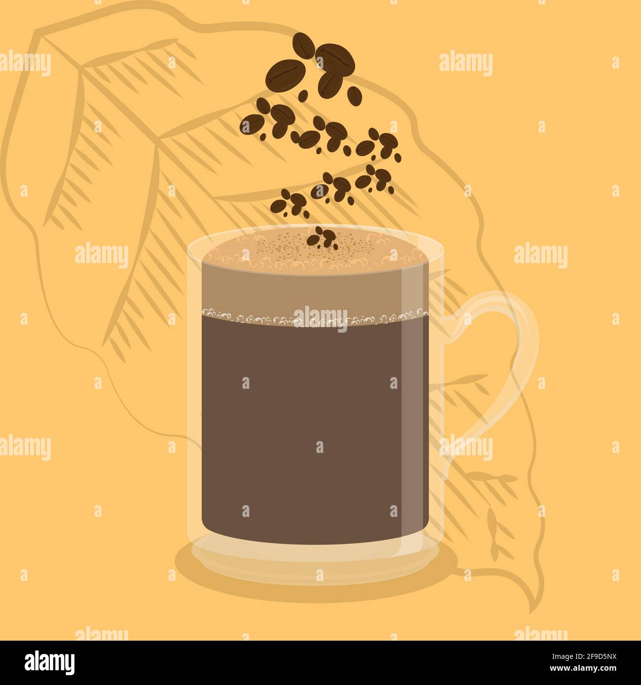 Isolated coffee cup with coffee beans - Vector illustration Stock ...