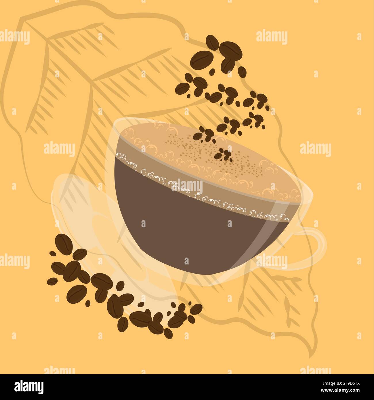 Isolated coffee cup with coffee beans - Vector illustration Stock ...