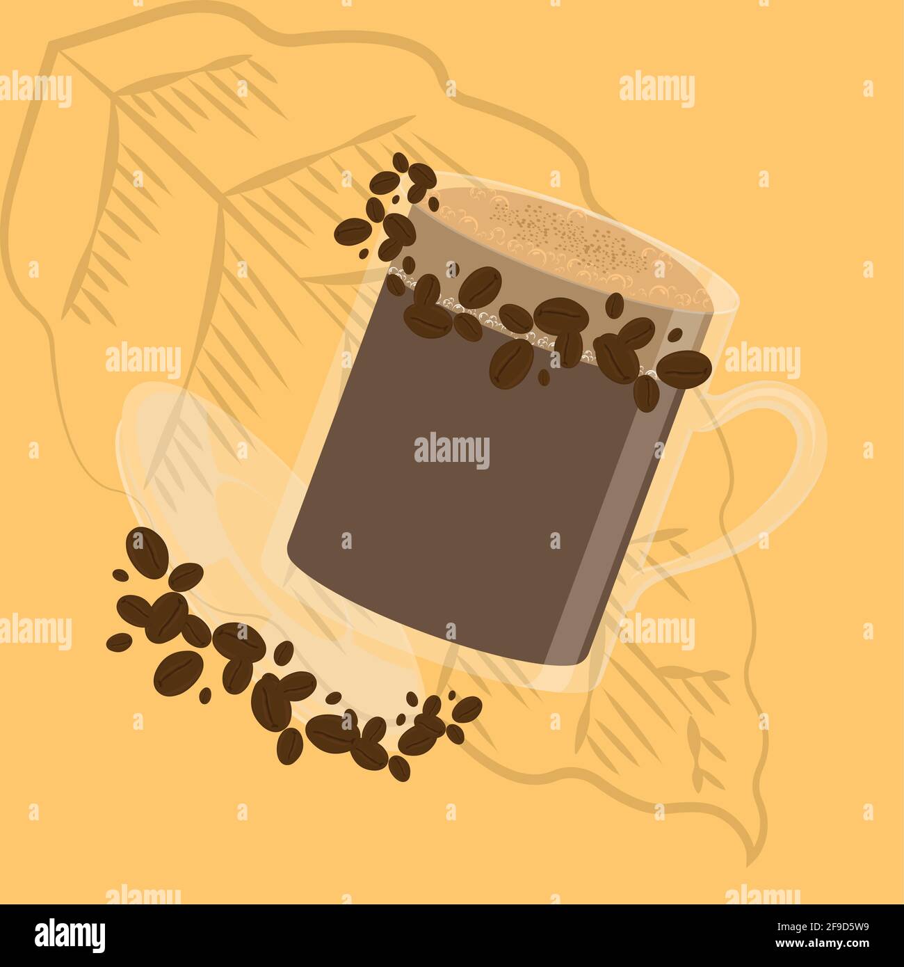 Isolated coffee cup with coffee beans - Vector illustration Stock ...