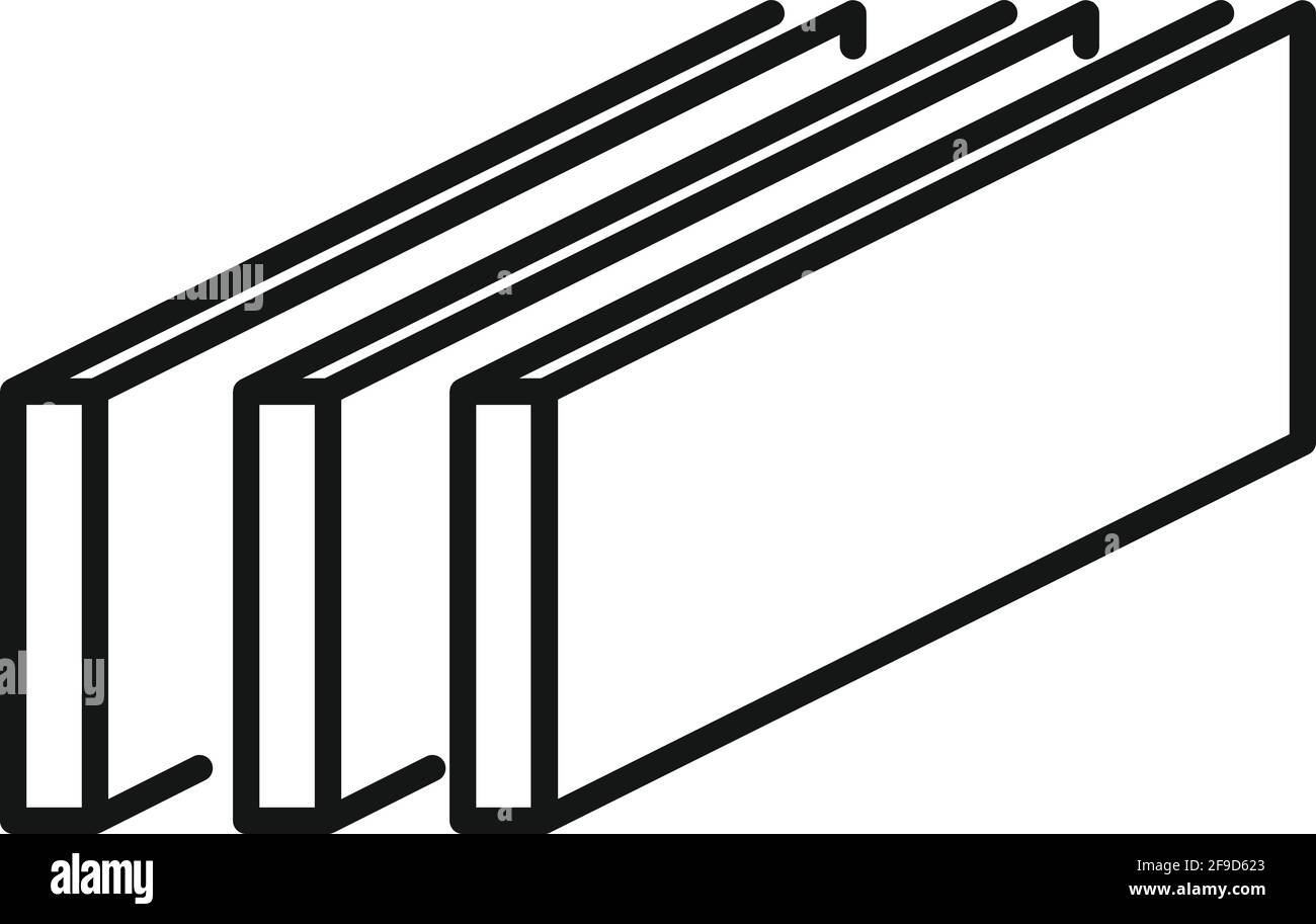 Metallurgy bars icon, outline style Stock Vector