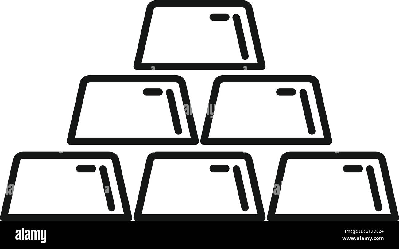 Metal bars icon, outline style Stock Vector