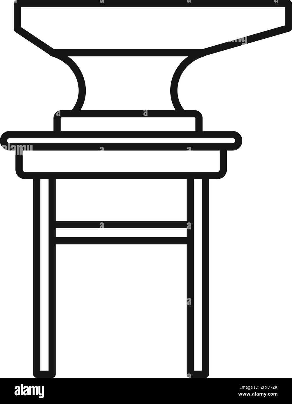 Blacksmith anvil stand icon, outline style Stock Vector