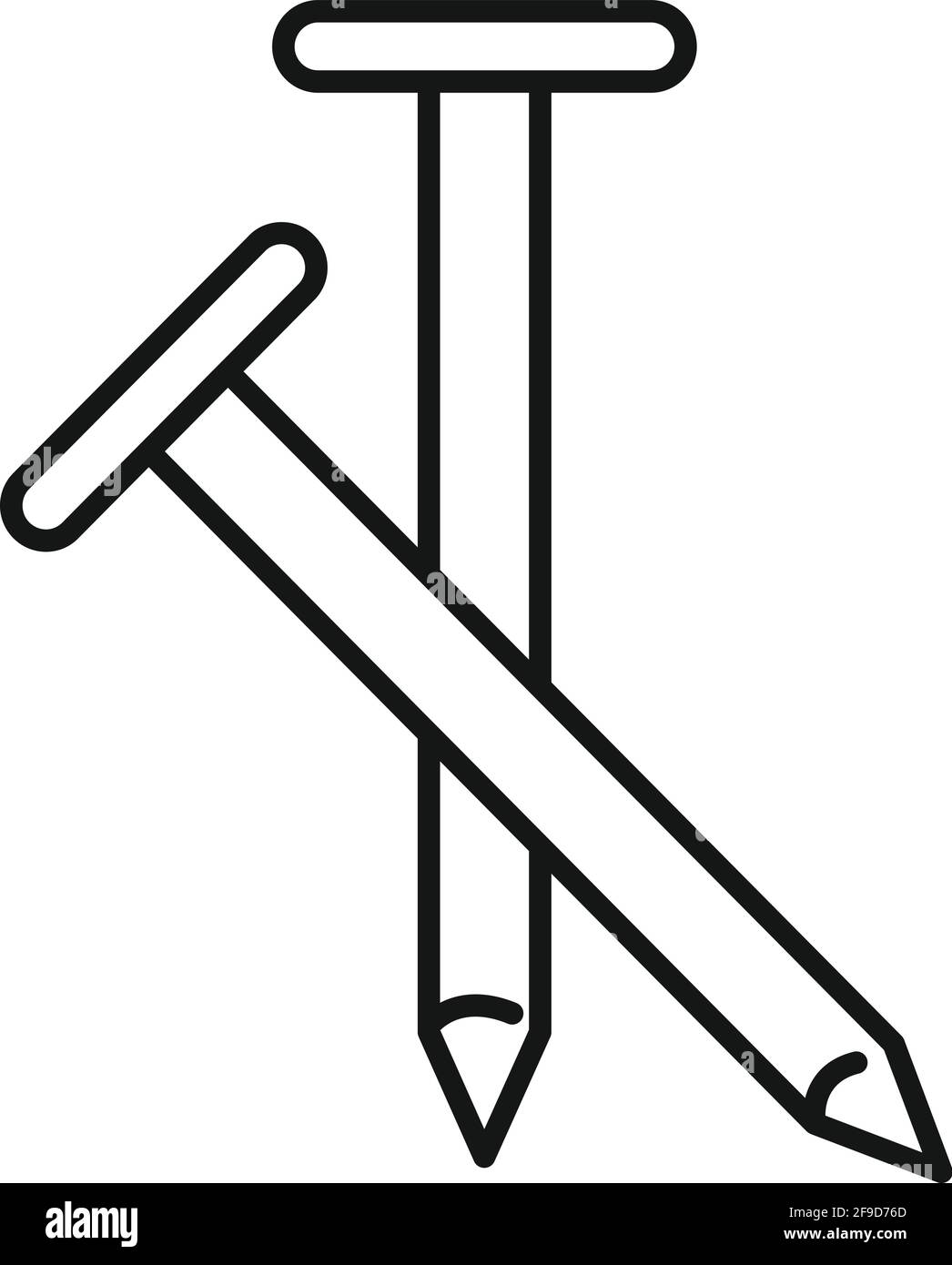 Blacksmith nails icon, outline style Stock Vector