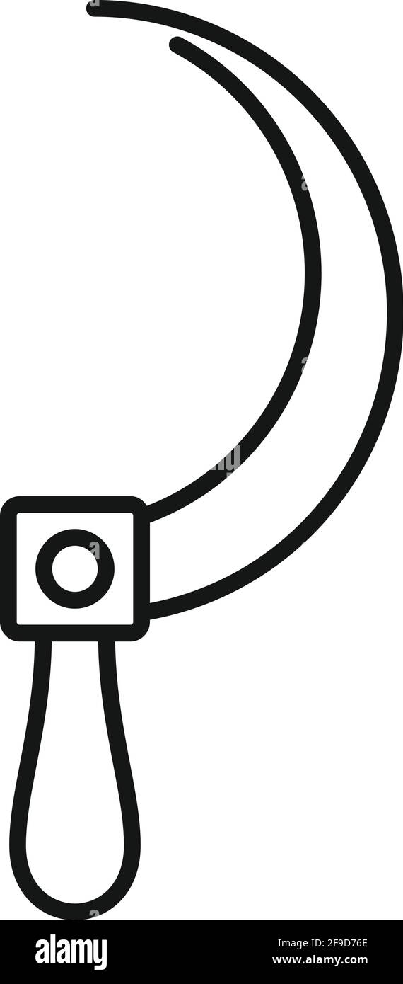 Blacksmith sickle icon, outline style Stock Vector