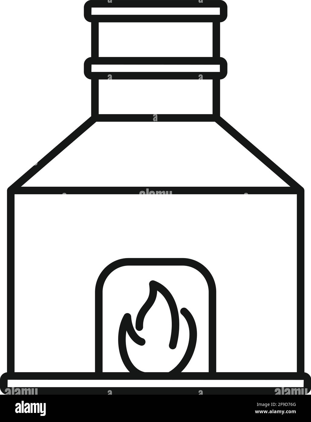 Blacksmith fireplace icon, outline style Stock Vector