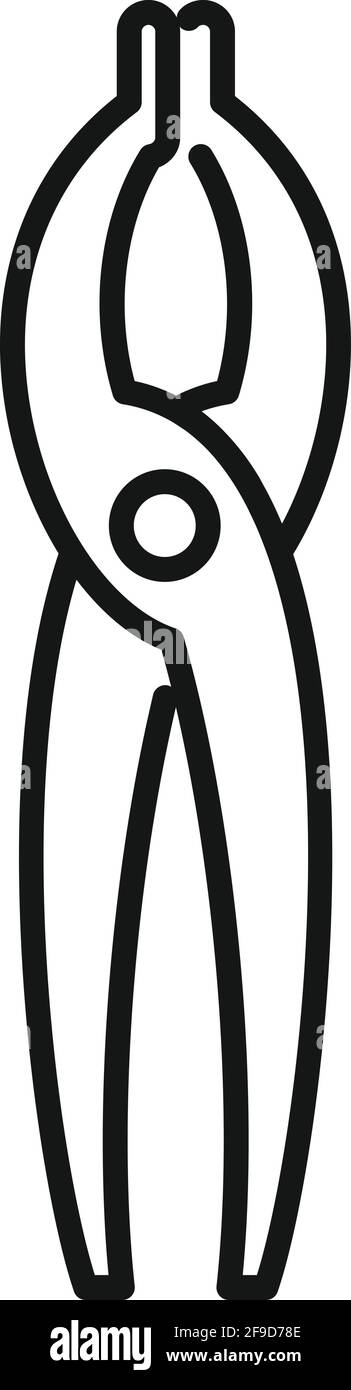 Blacksmith pliers icon, outline style Stock Vector