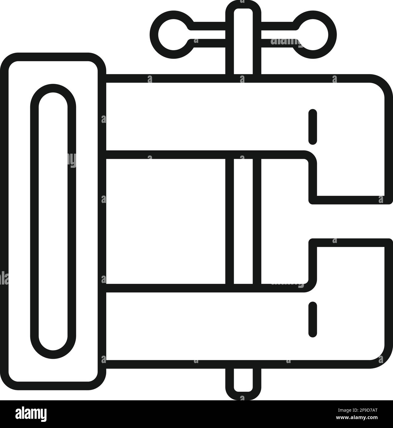 Blacksmith vise icon, outline style Stock Vector