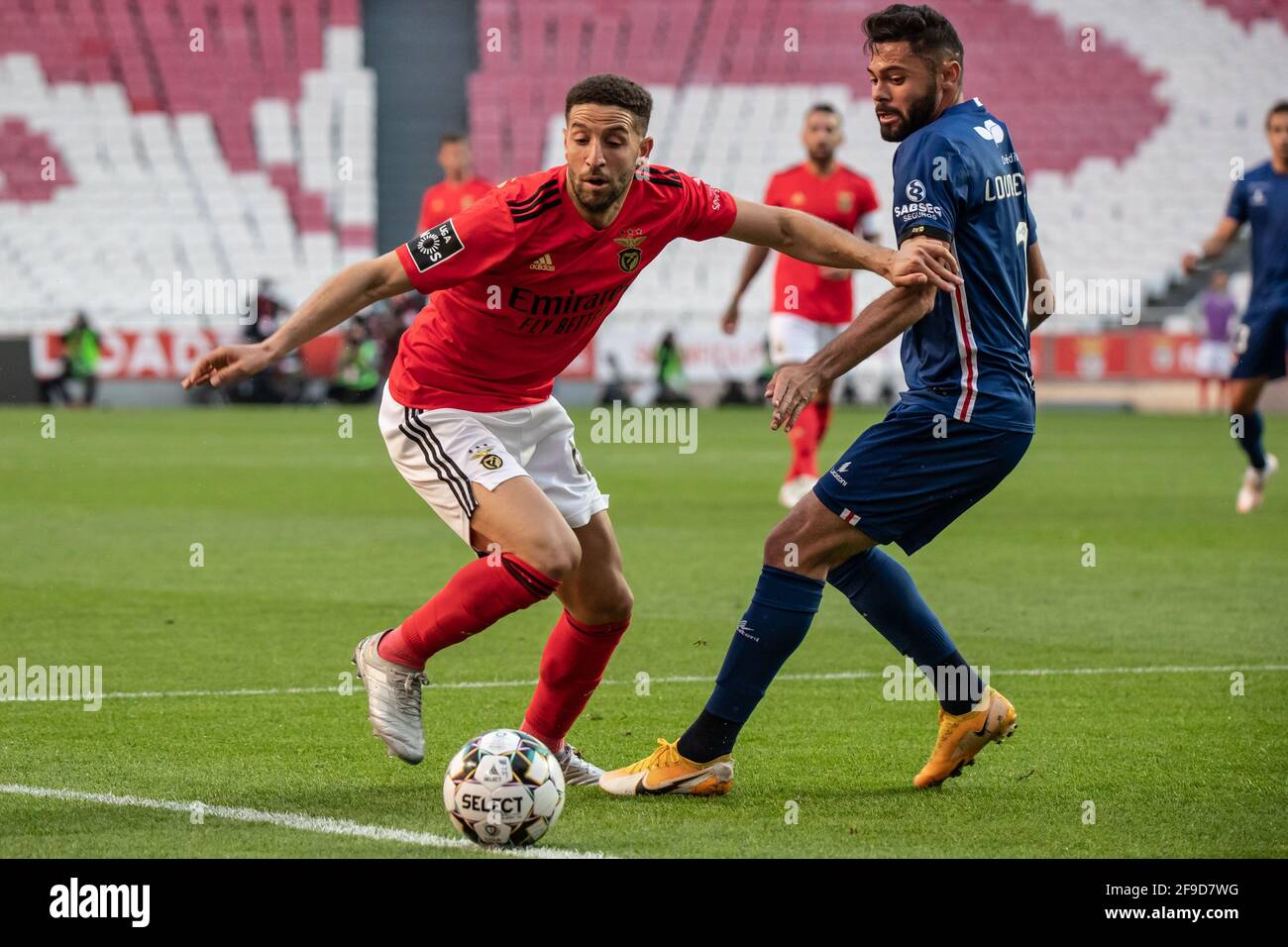 Lisbon Portugal 17th Apr 2021 Adel Taarabt Of Benfica And Lourency Rodrigues Of Gil Vicente During The Mens Liga Nos Game Between Sl Benfica And Gil Vicente At Luz Stadium In Lisbon