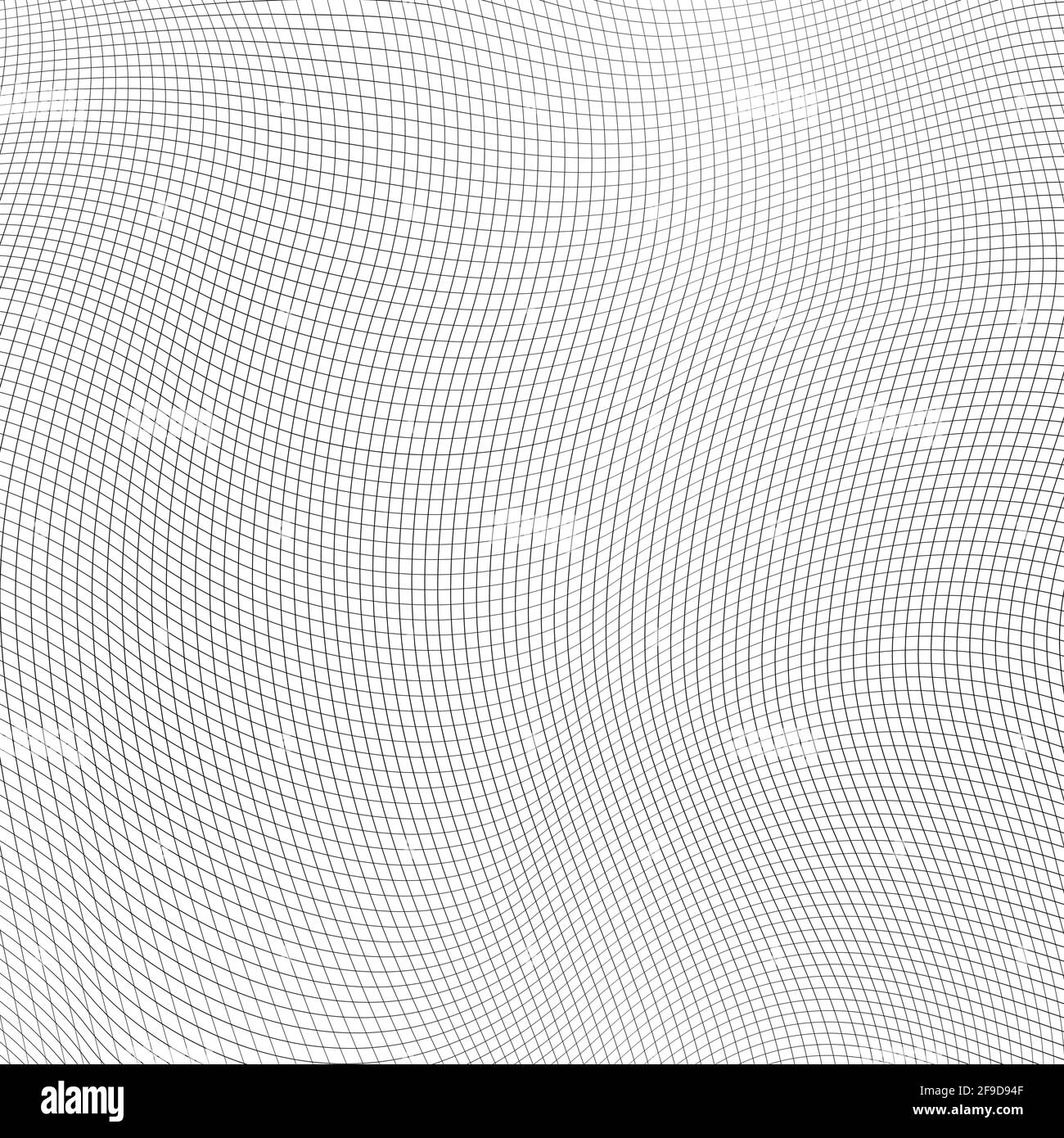 Ditorted grid background vector. optiacal illusion wavy cells texture abstract illustration