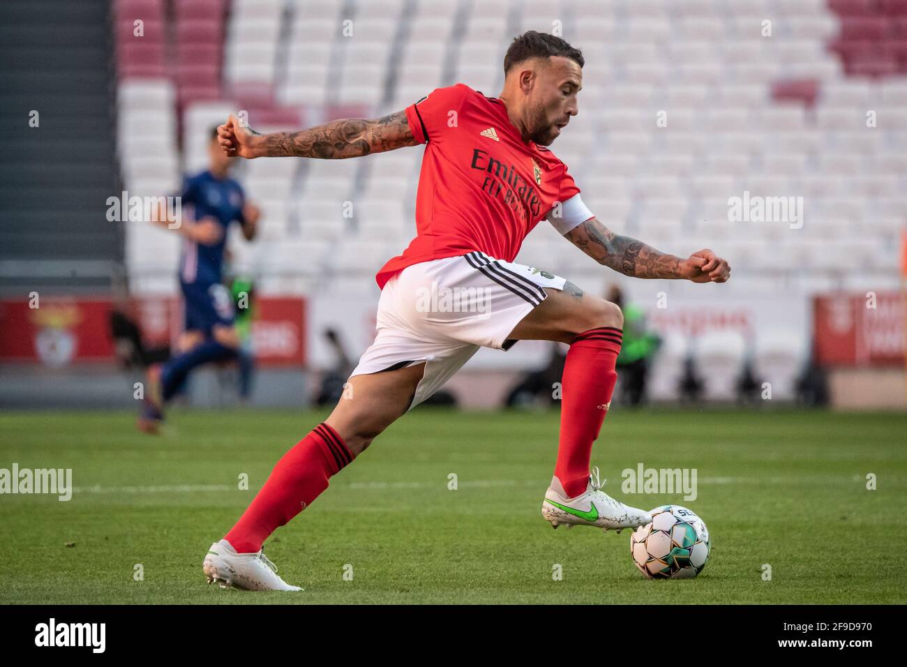 Lisbon, Portugal. 17th Apr, 2021. Otamendi of Benfica during the mens Liga  NOS game between SL Benfica and Gil Vicente at Luz Stadium in Lisbon,  Portugal on April 17, 2021 Credit: SPP