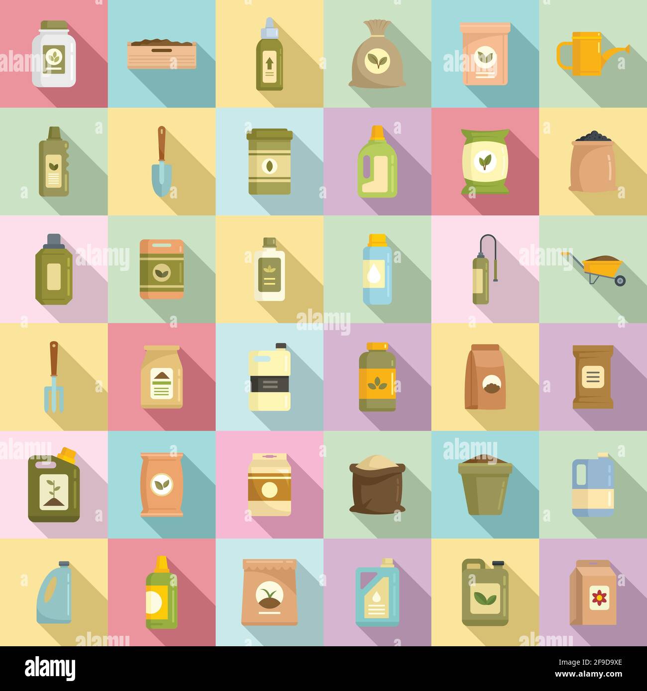 Fertilizer icons set, flat style Stock Vector Image & Art - Alamy