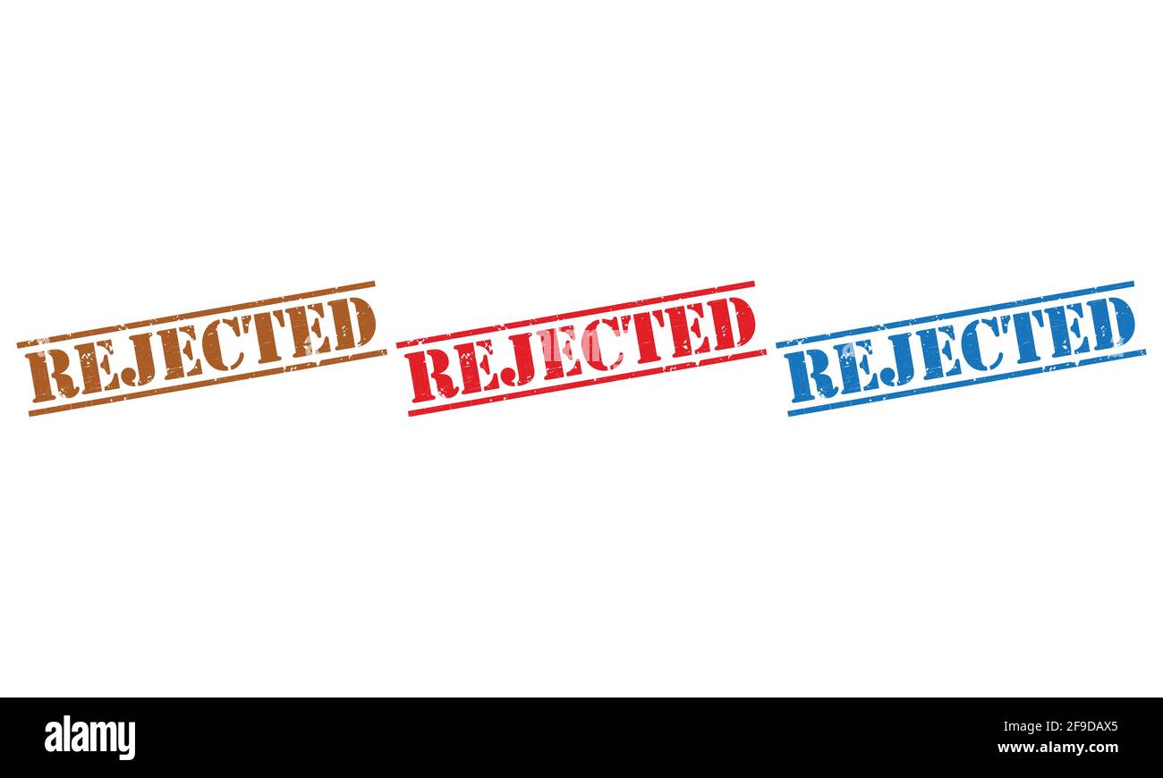 Rejected Rubber Stamp around Grunje on White Background. Rejected Sign