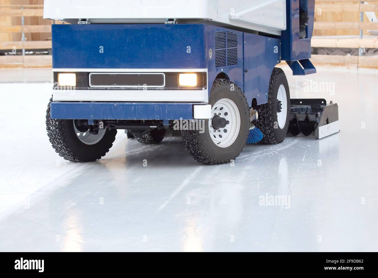 special machine ice harvester cleans the ice rink. transport industry