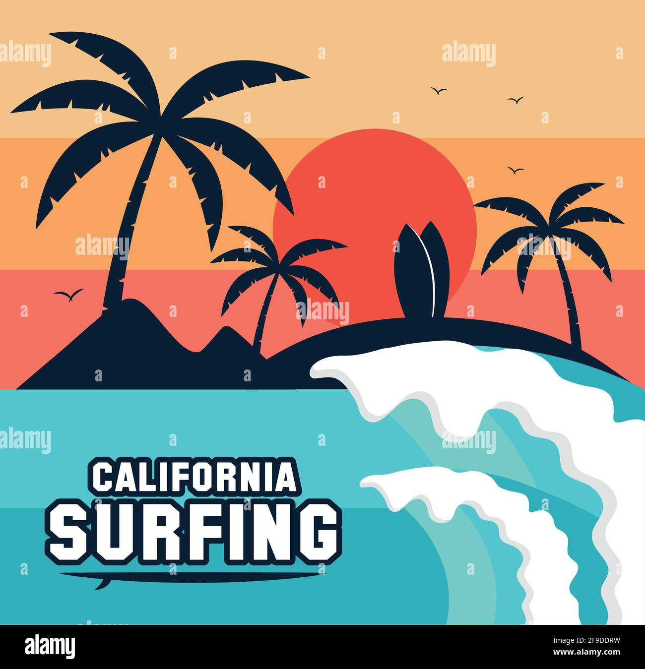 California scenic landscape Stock Vector Images - Alamy