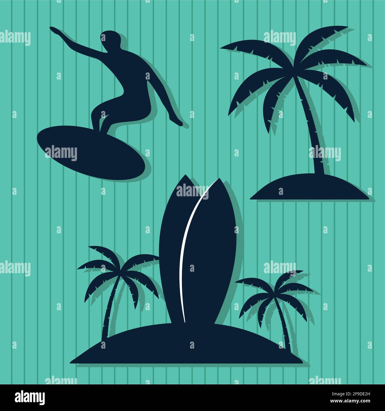 three surf silhouettes Stock Vector Image & Art - Alamy