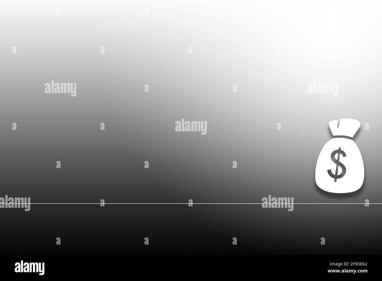 A gradient gray background with the white icon of dollar on the right ...