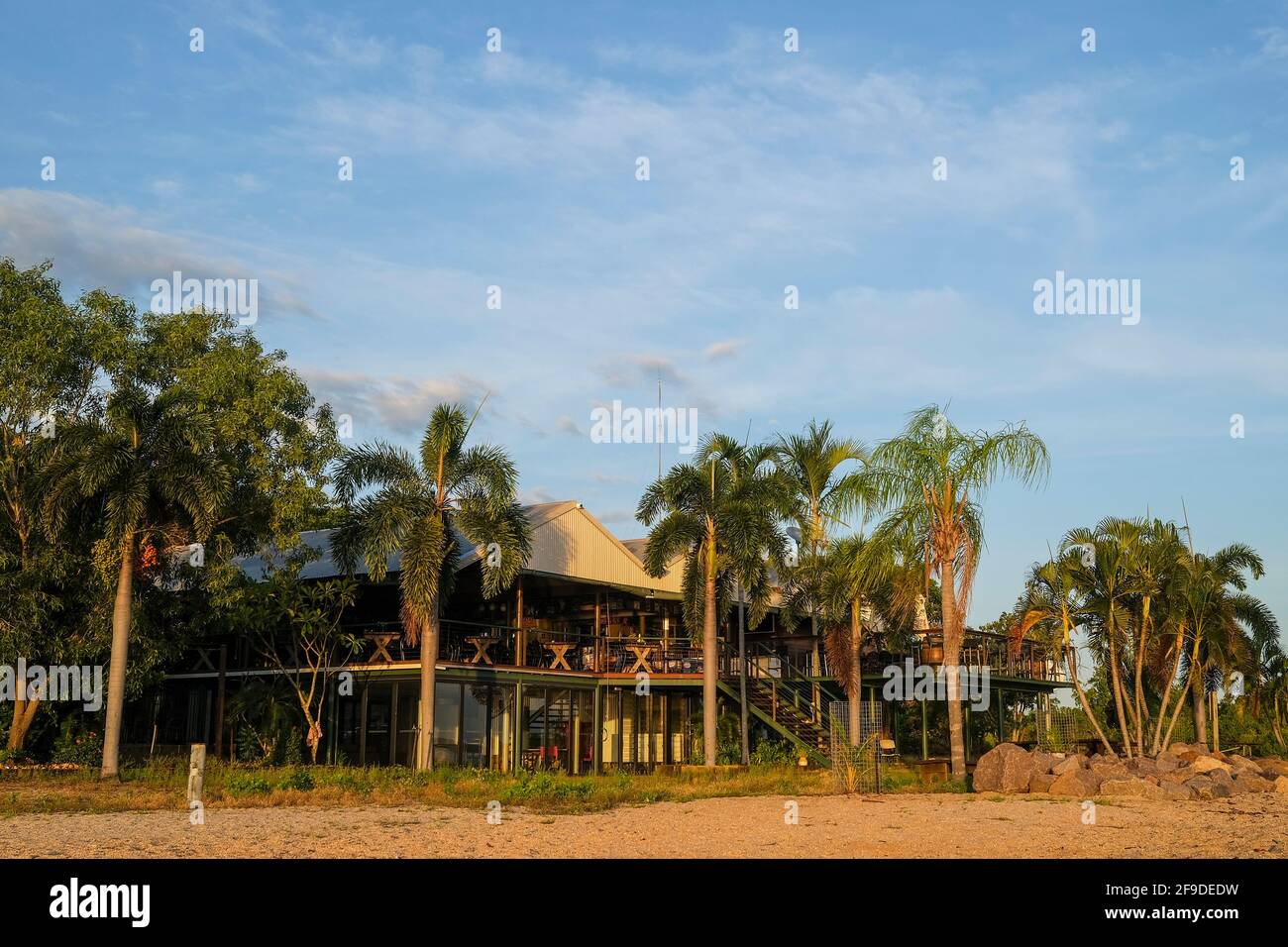 The restaurant at Crab Claw Island Resort in the Northern Territory of