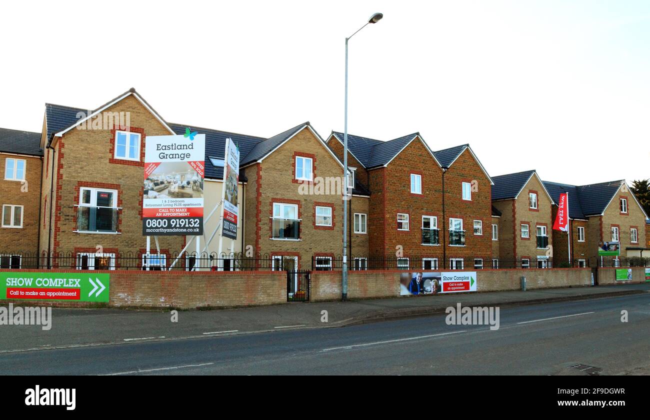 Eastland Grange, new housing, apartments, show complex, Hunstanton, Norfolk, England Stock Photo