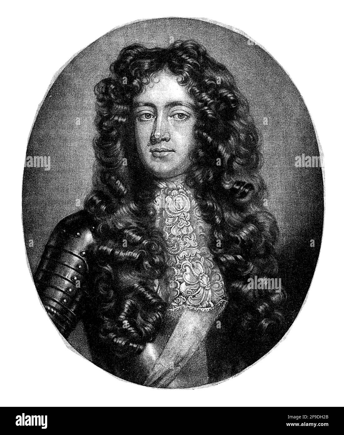 Portrait of James Scott, Duke of Monmouth, Jan van der Vaart, after Willem Wissing, 1682 - 1721 Stock Photo