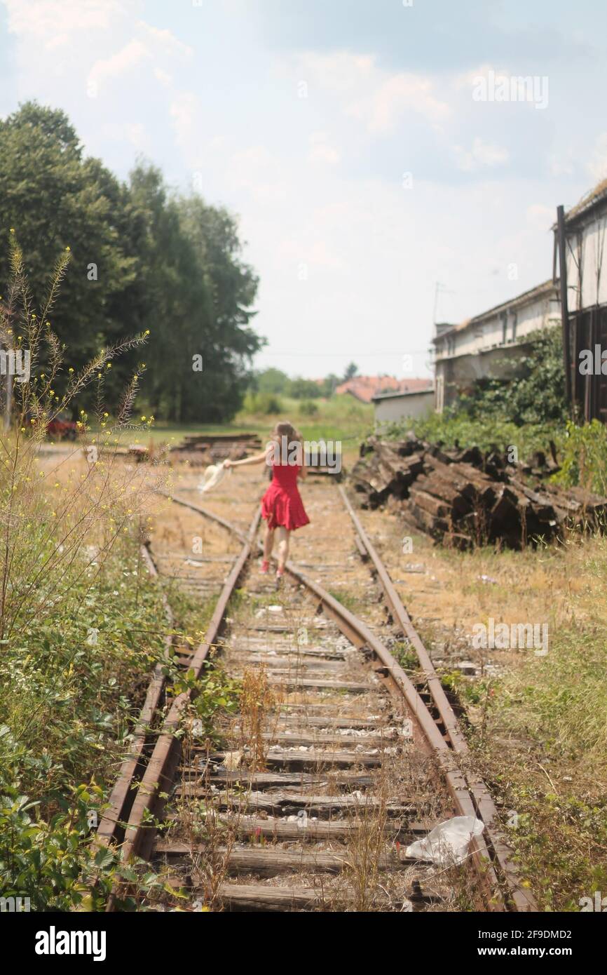 Beautiful girl on train tracks hi-res stock photography and images - Page 2  - Alamy