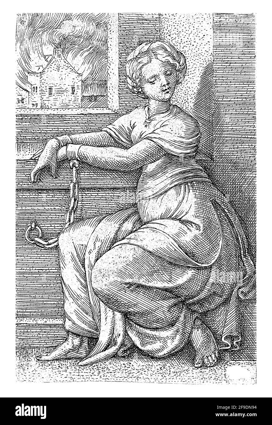 Fire in house window Black and White Stock Photos Images Alamy