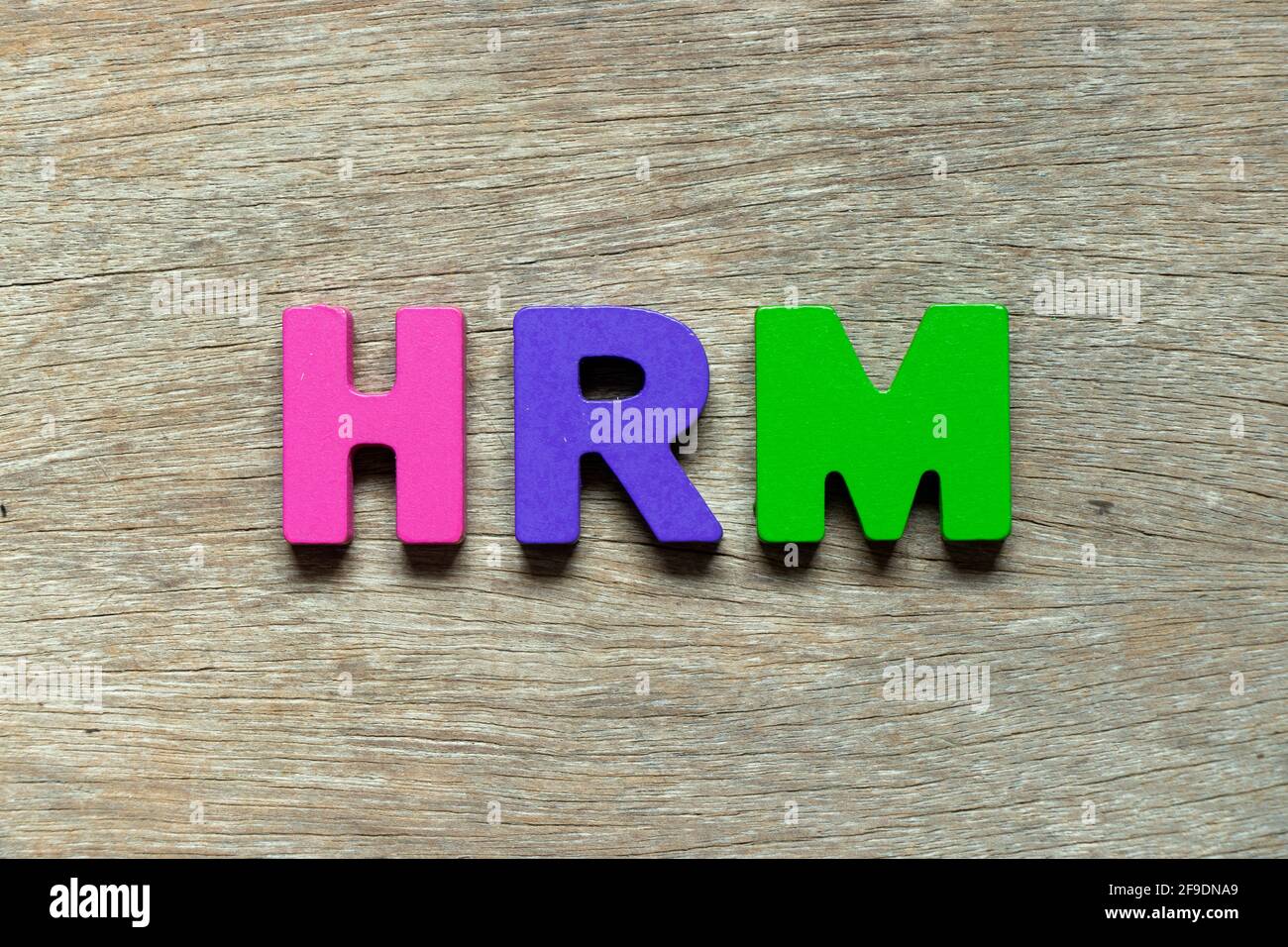 Color alphabet letter in word HRM (Abbreviation of human resource