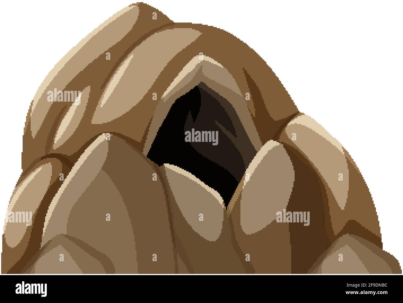 Isolated stone cave on white background illustration Stock Vector Image ...