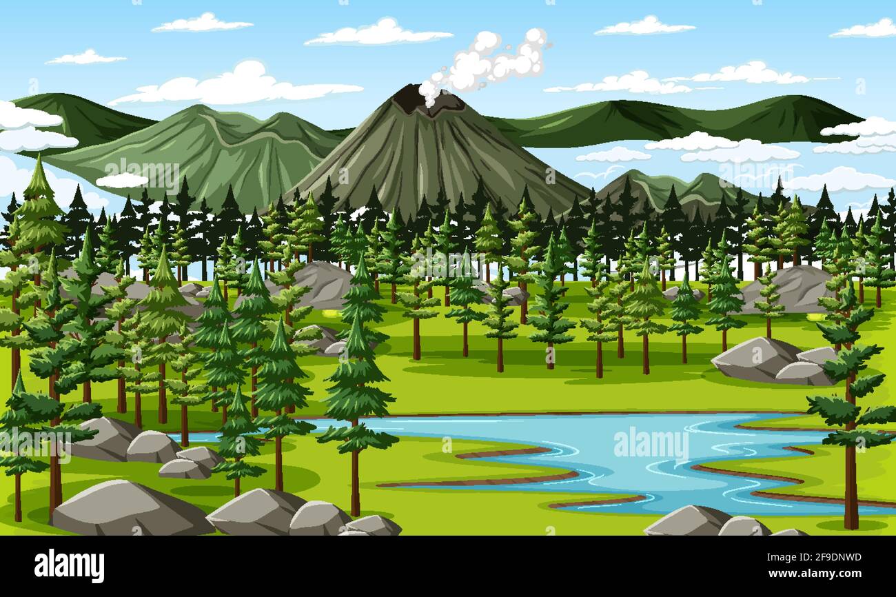 A green nature landscape background illustration Stock Vector Image ...