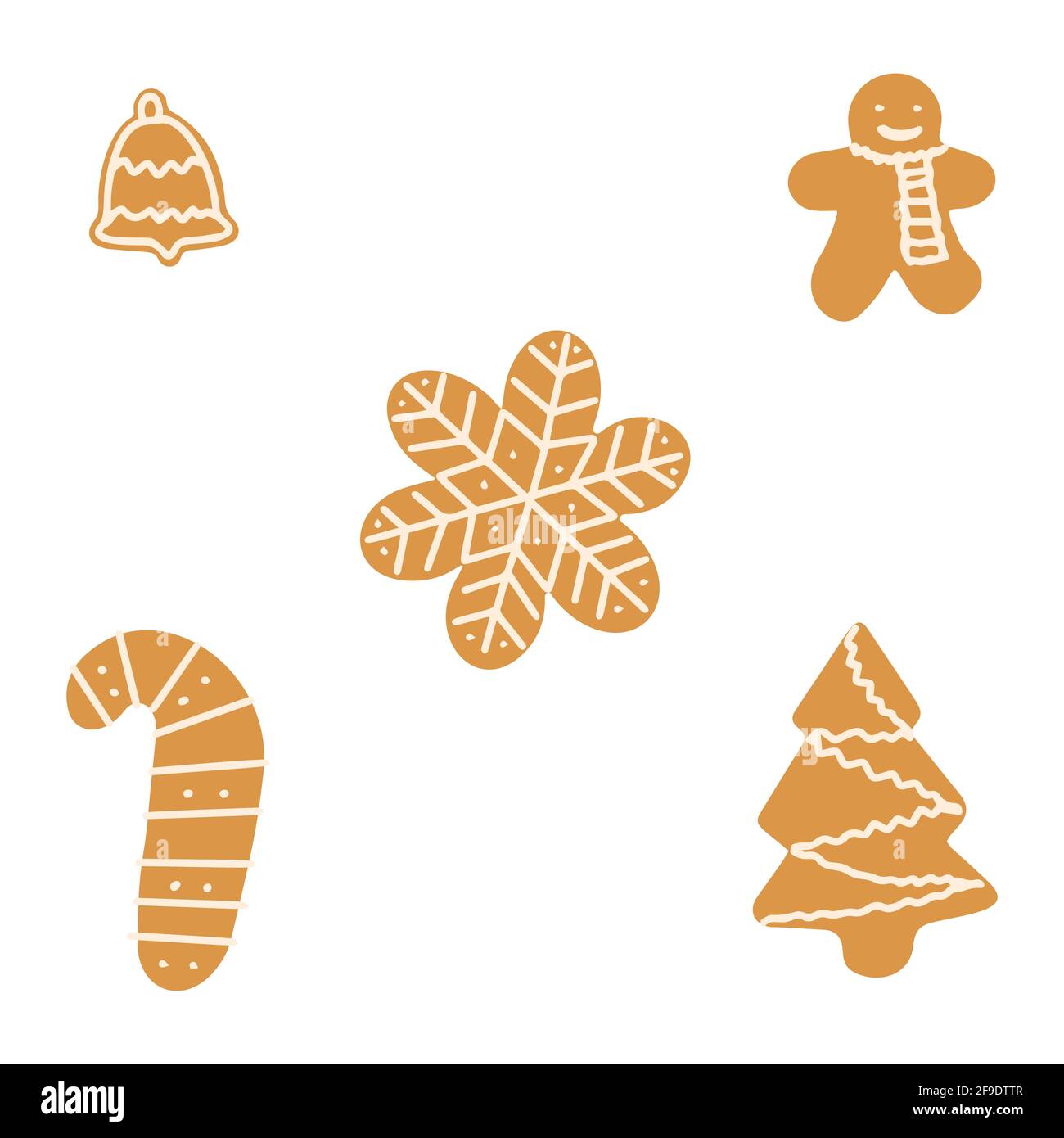 Simple Gingerbread Vector Gingerbread set isolated on a white background. Simple cartoon design ...