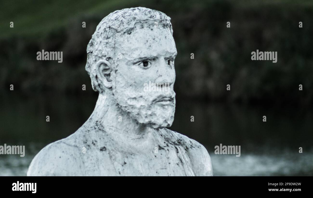 A close up of ancient statue of a bearded man Stock Photo - Alamy