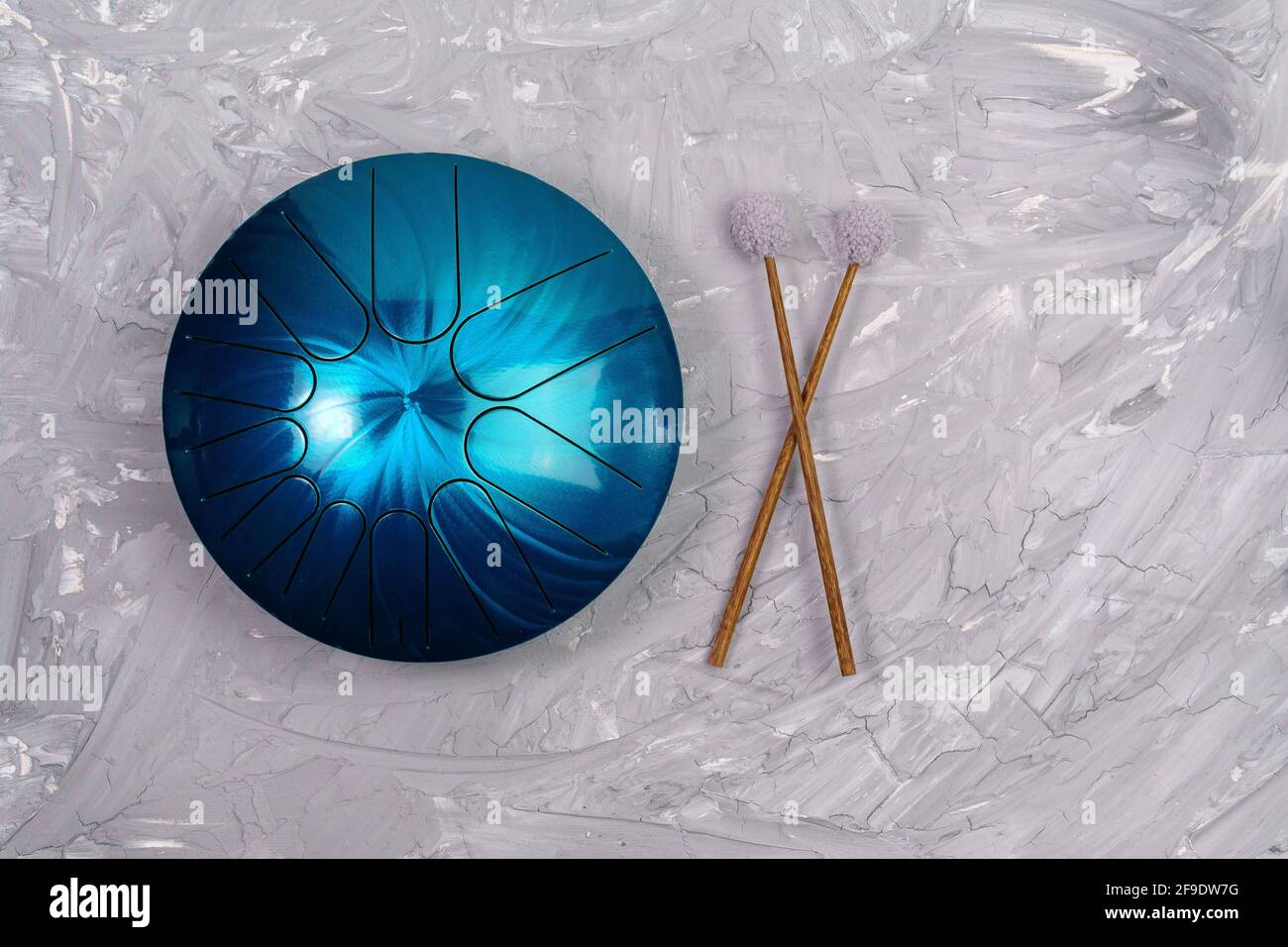 handpan or hang. The Hand is traditional ethnic drum musical instrument. top view Stock Photo