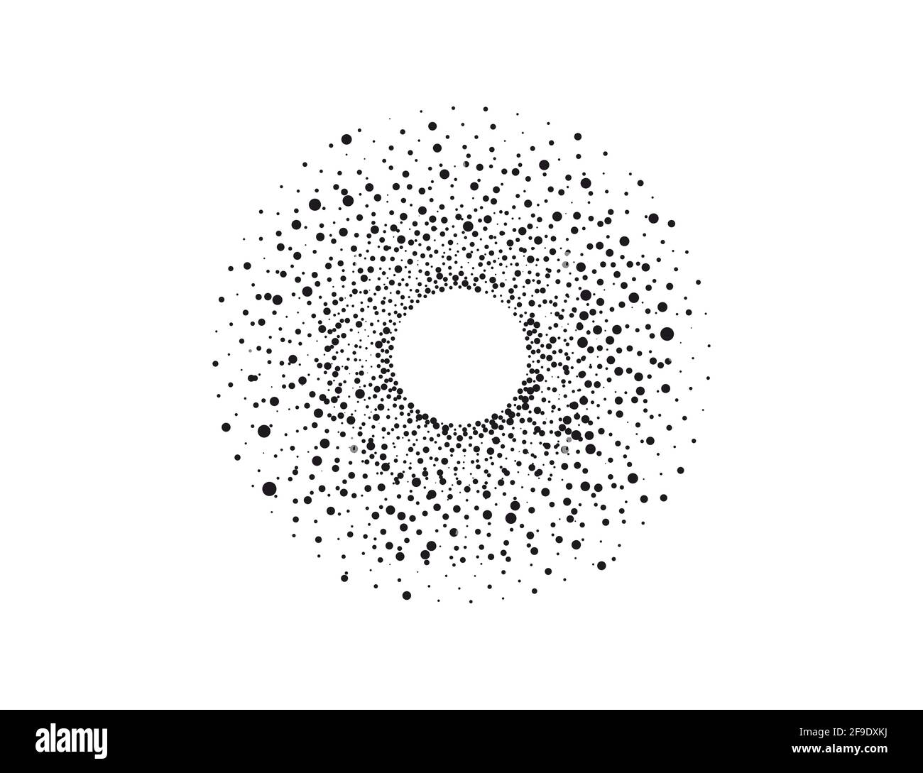 Vector illustration. Halftone dots in circle form, logo Stock Vector