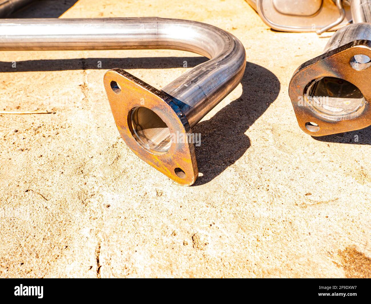 Place of joints of fastening pipes of the exhaust system of the car