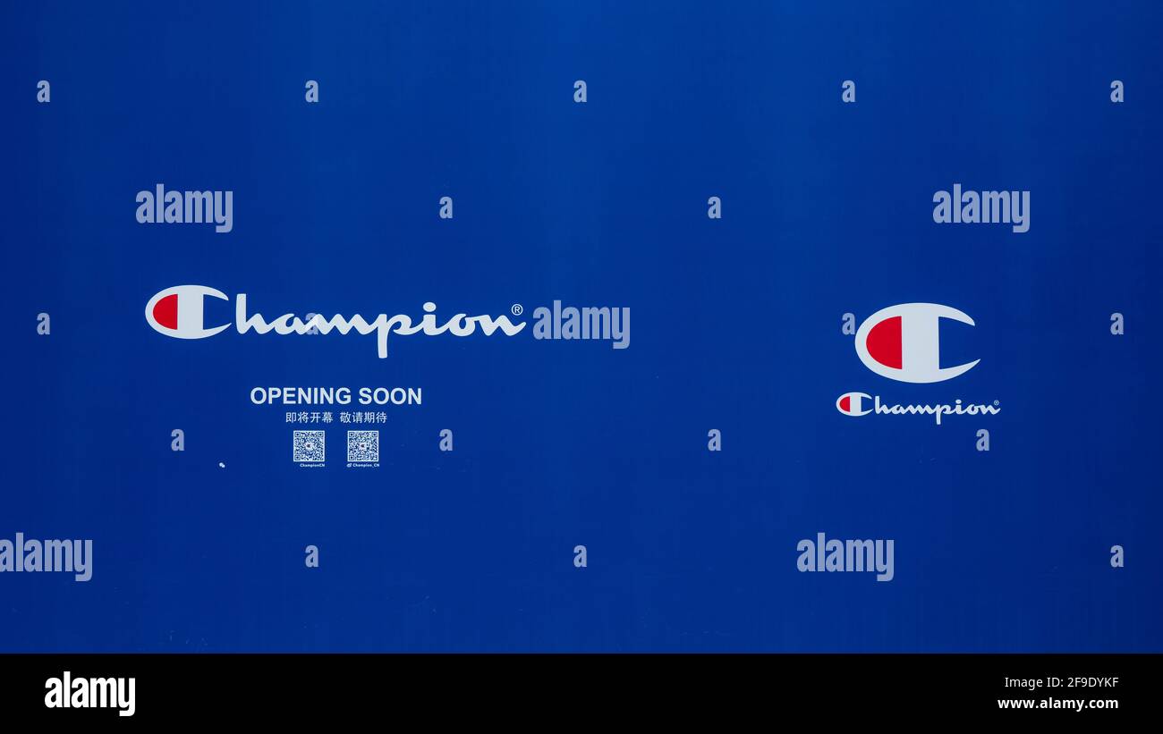 Shenzhen, China. October, 2019. Champion is coming soon at ONE AVENUE, is  an American manufacturer of clothing, specializing in sportswear Stock  Photo - Alamy