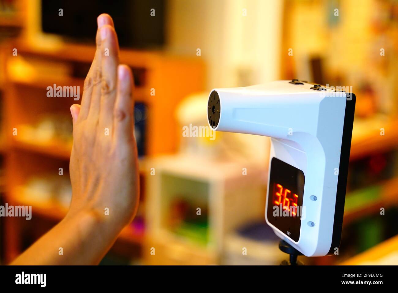 Body and Hand Temperature scanner. Thermal Sensor Technology for Covid
