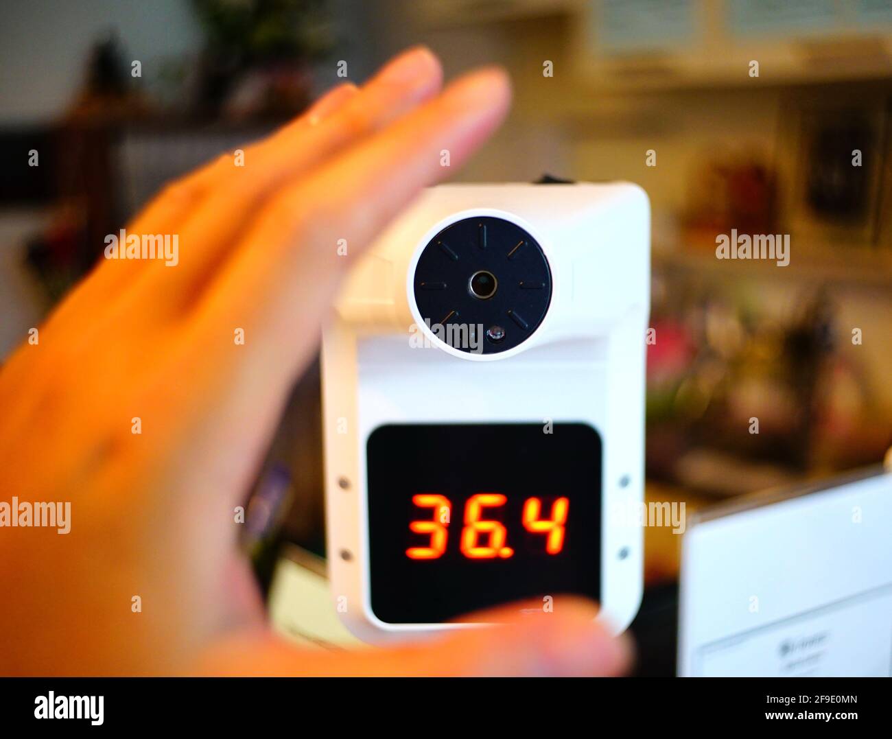 Body and Hand Temperature scanner. Thermal Sensor Technology for Covid
