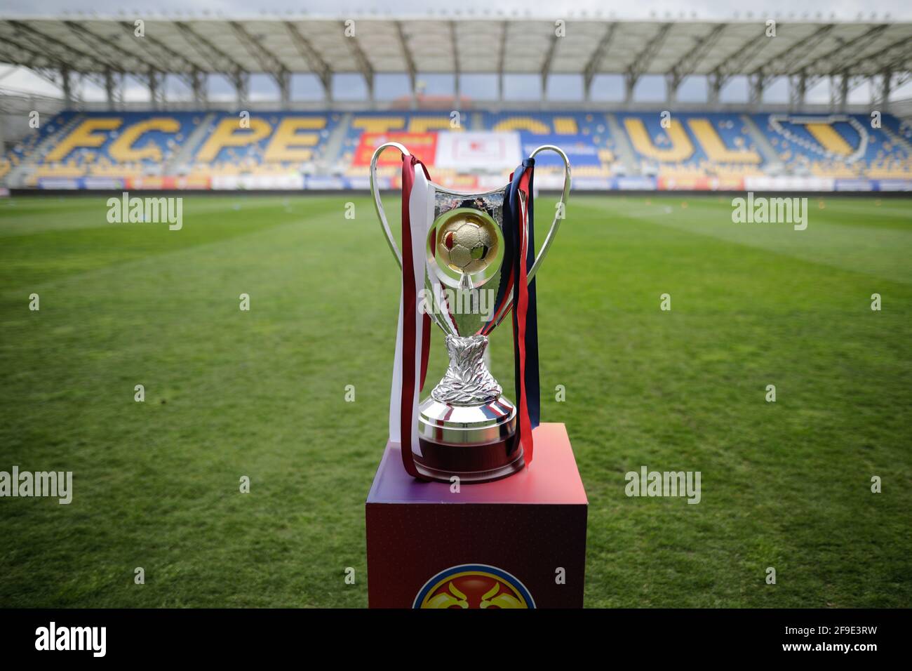 Ploiesti, Romania - April 15, 2021: Details with the Supercupa Romaniei  (Romanian Supercup), a championship contested by the Liga I and the Cupa  Roman Stock Photo - Alamy