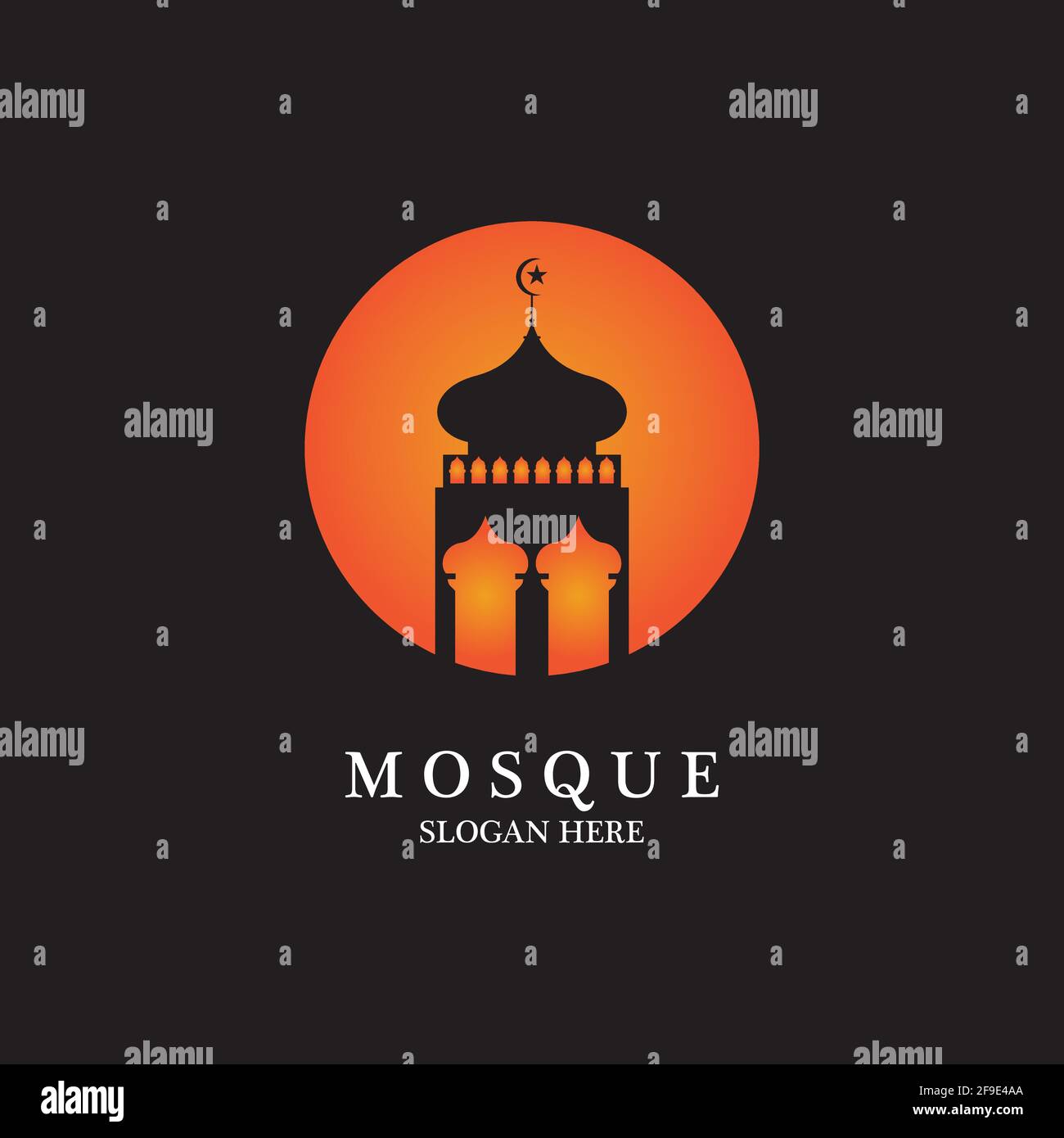 Mosque icon vector Illustration design template Stock Vector