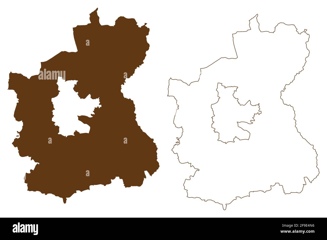Spree-Neisse district (Federal Republic of Germany, rural district, State of Brandenburg) map vector illustration, scribble sketch Spree Neisse map Stock Vector