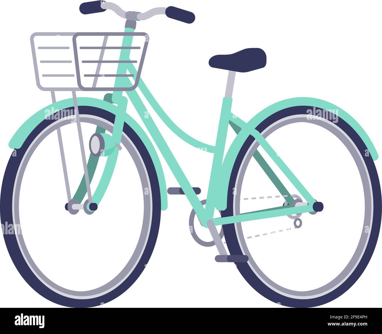 Diagonal angle bicycle. Mamachari. Vector illustration that is easy to edit. Stock Vector