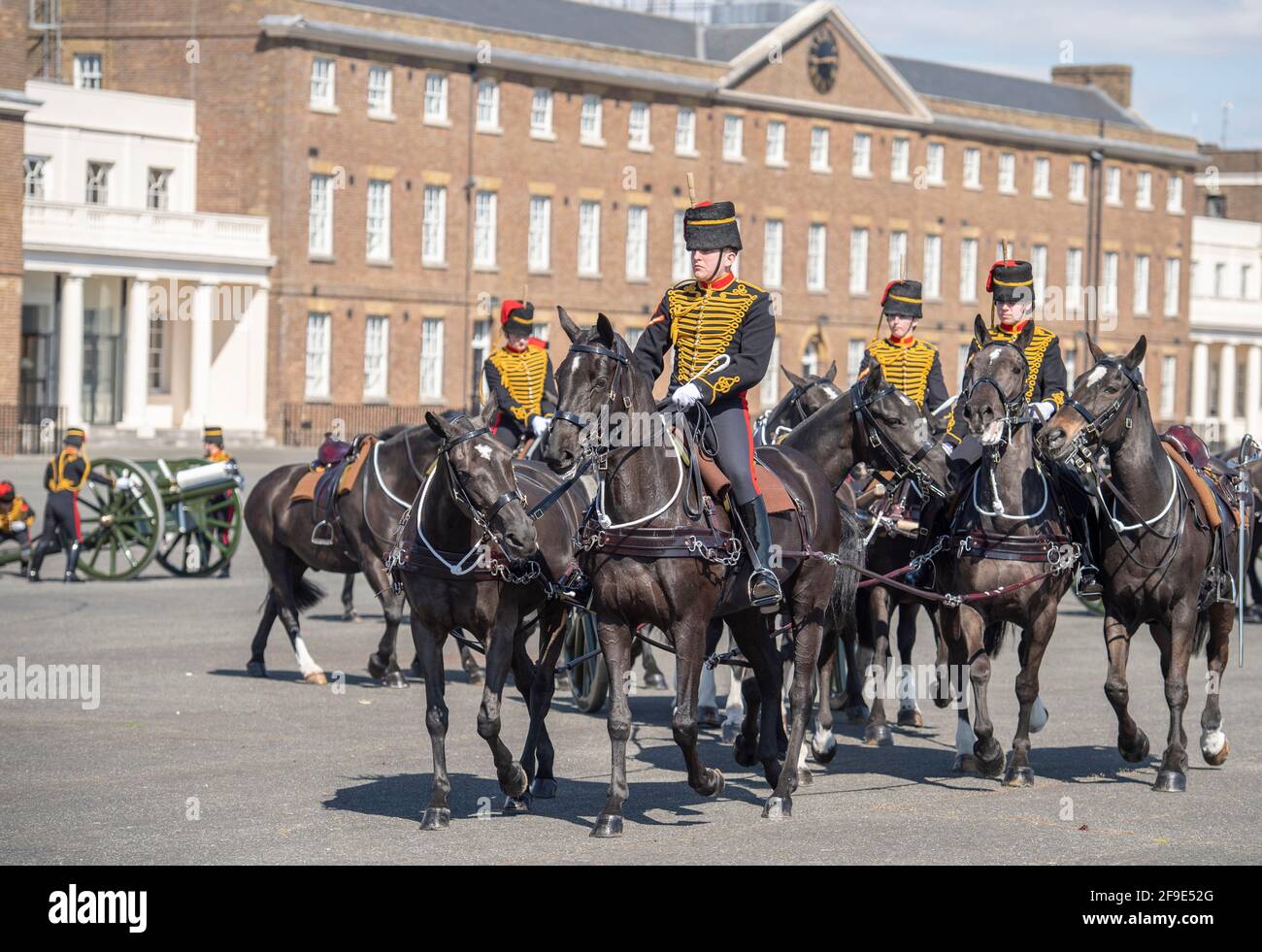 Woolwich Barracks, London, 17 April 2021. The King‘s Troop Royal Horse ...